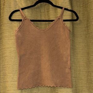 BiBi Camel Scalloped Camisole